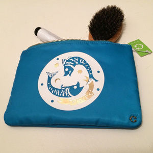 Pisces Zodiac Nylon Pouch Cosmetic Case Travel Bag